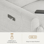 CHITA Electronic Power Recliner Chair Swivel Glider, FSC Certified Modern Nursery Rocking Chair with USB and Type-C Ports, Ivory