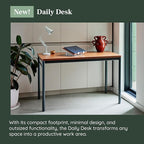 Branch Daily Desk - Functional at Home Office Desk with Effortless Assembly, Timeless Design, Rounded Corners, and Built-in Cable Notch - 36” W x 28.5” H x 24” D - White Work Table