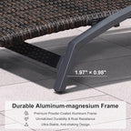 PURPLE LEAF Patio Chaise Lounge Chair Set of 2 Wicker Tanning Outdoor Pool Adjustable Recliner Chair for Outside Beach Poolside Sunbathing Lounger Dark Brown