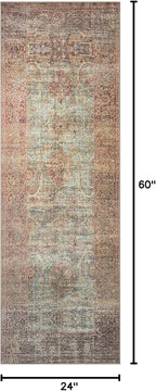 Loloi Amber Lewis Georgie Collection GER-03 Jade/Sunset 2'-0" x 5'-0", .19" Pile Height, Accent Rug