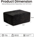 37.8" Glitter Velvet Ottoman for Couch, Memory Foam Cloud Boneless Sectional Couch for Living Room Foot Stools No Assembly Require (Sparkly Velvet, Black)