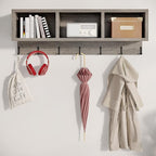 LITTLE TREE Coat Shoe Rack, Hall Tree Entryway Bench Set for Hallway, Living Room, Bedroom, Grey
