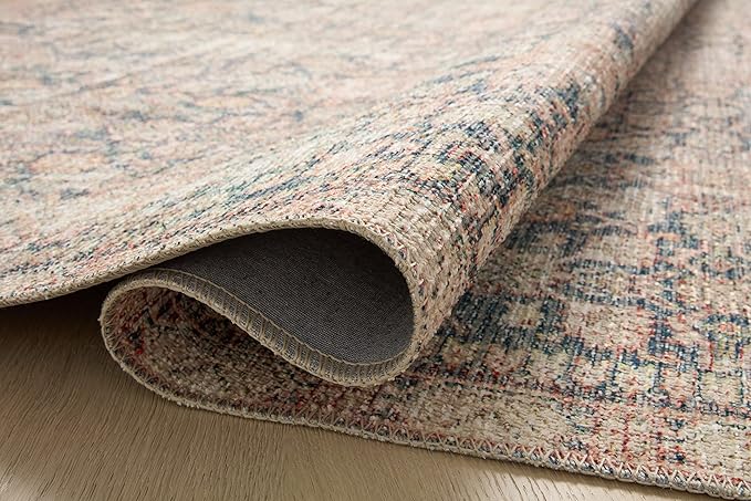 Loloi Angela Rose Aubrey Collection AUB-01 Navy/Multi 7'-6" x 7'-6", .19" Pile Height, Round Area Rug