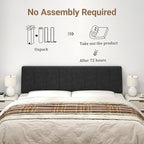 King Size Headboard Only-No Assembly, Upholstered Headboard King Size Linen Fabric Modern Style Headboards for Adjustable Bed Extra-Thick, Black