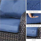 HUMMUH Outdoor Patio Furniture 7 Pieces Furniture Set Wicker Outdoor Sectional Couch with Patio Swivel Glider Chairs,Coffee Side Table,Ottomans for Patio