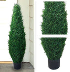 Pure Garden Artificial Topiary - 41" Tall Cypress Tree Shrub - Outdoor Decor - Faux Trees for Planters
