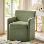 HULALA HOME Upholstered Dining Chair with Smooth-roling Castors, Modern Fabric Side Dining Room Chairs with Built-in Storage, Multi-Purpos Kitchen Chairs for Living Room, Moss