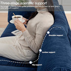 Accent Chair Set of 2 Living Room Chairs in Corduroy Fabric,Reading Chair Sofa Couches for Apartment Bedroom and Small Spaces. (Blue, 2 Chairs)