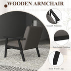 Westice Accent Chair Set of 2, Mid-Century Modern Living Room Chairs with Solid Wood Frame & Soft Thicken Cushion, Upholstered Arm Reading Chair for Bedroom, Balcony, Grey Linen Fabric & Black Legs