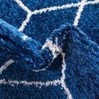 Unique Loom Trellis Frieze Collection Area Rug - Geometric (3' x 5' Oval, Navy Blue/ Ivory)