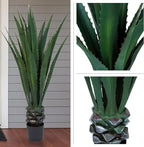 Pure Garden Giant Agave Fake Plant - 52-Inch Faux Succulent with Pot - Modern Artificial Trees for Home Decor Indoor and Outdoor Blend Southwestern Style