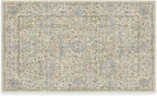 RUGGABLE x Morris & Co Washable Area Rug – Montreal Natural Blue 3x5, Stain-Resistant, Non-Slip – Small Machine Washable Rugs for Living Room, Bedroom, Hallway, Entryway & Office–with Cushioned Pad