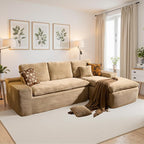 106" Oversized Couch Sofa, L Shape Couches for Living Room, No Assembly Required Plush Velvet Sectional Sofas with Right Facing Chaise for Home Apartment