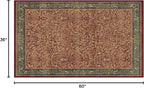 RUGGABLE x Morris & Co Machine Washable Christmas Area Rug – Acorn Amber Red 3x5, Stain-Resistant, Non-Slip – Small Rugs for Living Room, Bedroom, Hallway, Entryway & Office–with Standard Pad