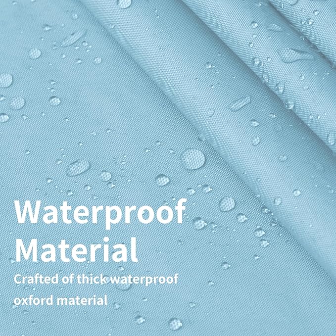 Easy-Going Waterproof Patio Cushion Covers ONLY Cover 22x22x4 inch 2 Pack Replacement Non-Slip Outdoor Seat Cushion Slipcover with Zipper. Light Blue