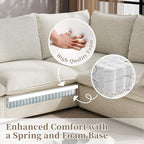 Waterproof Cloud Sectional Sofa for Living Room,High Backrest Down Filled Couch,5 Seater Oversized Modular V-Shaped Couches,Detachable Couch Covers,Cream White