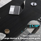 LVB 78.7" Black Computer Desk, Large Industrial Pc Study Home Office Desk, Long Modern Wood Gaming Work Writing Desk for 2 Person, Farmhouse Double Workstation Executive Desk with Storage in Bedroom