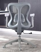 Ergonomic Office Desk Chair, Comfortable Computer Gaming Chair, Breathable Mesh Back & Seat, Adjustable Armrest, Lumbar Support, Butterfly Design for Home Office (Gray)