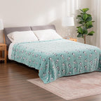 Berkshire Blanket Peanuts® VelvetLoft® Cute Character Snoopy Plush Blanket,Snoopy Springtime Floral Dance Large Blue,Twin 60 in x 90 in (Official Peanuts® Product)