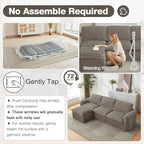 110'' Boneless Modular Cloud Couch for Living Room, Comfy Cloud Modular Sectional Couch with Ottoman, Convertible L Shaped Couches for Apartment, Dorm, No Assembly Required, Camel Corduroy