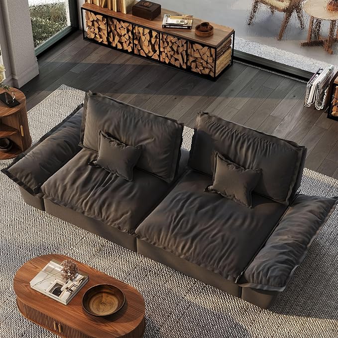 POVISON Oversized Modular Sectional Sailboat Sofa for Living Room with Adjustable Backrest Modern Sectional Couches Loveseat Large Deep Sofa Set 2 Seats Big Comfy Cloud Couch for House Office