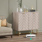 Scurrty 31.5" Natural Sideboard Buffet Cabinet, Cabinet with Doors & Adjustable Shelf for Living Room & Kitchen, Log Color