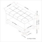 SIMPLIHOME Sienna 33 inch Wide Transitional Rectangle Storage Ottoman Bench in Distressed Black Vegan Faux Leather, Assembled, for The Living Room, Entryway and Family Room