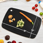 Dishwasher Safe Cutting Boards for Kitchen - Extra Large Composite Wood Cutting Board with Non-Slip Feet & Juice Groove - Thin & Lightweight Eco-Friendly Chopping Board (18 x 12 Inch, Slate Black)