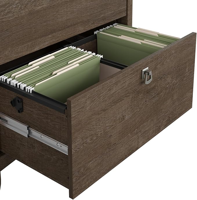 Bush Furniture Salinas 2 Drawer Lateral File Cabinet in Ash Brown, Home Office Storage Solution, Organizer with Drawers for Workspace, Filing Unit