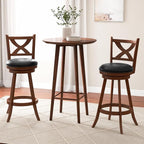 COSTWAY Bar Stools Set of 4, 30 Inch Classic Bar Height Chairs with X-Shaped Open Back, 4 PCS Swivel Barstool Set for Kitchen Island, Pub, Bistro, Café, Espresso (4, 30 Inch)