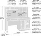 Sauder Palladia Computer Desk with Hutch, Home Office Desk with Drawers, File Cabinet Storage Drawer, Cable Management, Keyboard Tray, in Split Oak Finish