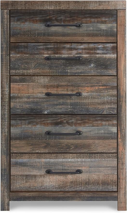 Signature Design by Ashley Drystan Casual 5 Drawer Chest, Dark Brown & Gray