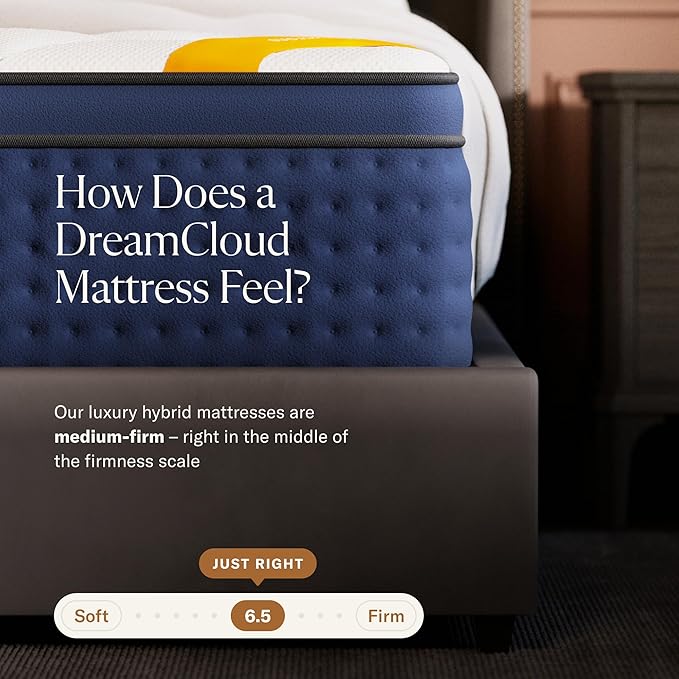 DreamCloud Premier Rest 14" King Mattress - Luxury Hybrid Memory Foam - 365 Night Trial - Premium Pressure-Relieving Layers - Forever Warranty - Mattress in a Box - CertiPUR-US Certified