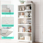 LINSY HOME 5-Shelf Bookcase, Bookshelves Floor Standing Display Storage Shelves 68 in Tall Bookcase Home Decor Furniture for Home Office, Living Room, Bed Room - White Oak