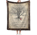 Christian Bible Tree of Life Throw Blanket - Religious Gifts and Decor for Women Men Adults - Soft Warm Cozy Fleece for Couch Sofa Bed 60"x50"