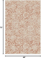 RUGGABLE x Morris & Co Washable Area Rug – Mallow Rust Red 4x6, Stain-Resistant, Non-Slip – Medium Machine Washable Rugs for Living Room, Bedroom, Hallway, Entryway & Office–with Standard Pad