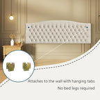 Linen Upholstered Headboard King/Cal King Size Latest Model Wall Mount, Bed Frame Mount, Featuring High-Density Sponge Padding, Luxury Texture Easy Assembly Comfort and Style-Ivory
