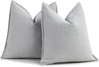 ZWJD Light Gray Pillow Covers 24x24 Set of 2 Chenille Throw Pillow Covers with Elegant Design Soft and Luxurious Decorative Throw Pillows for Couch, Bed, and Home Decor