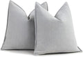 ZWJD Light Gray Pillow Covers 26x26 Set of 2 Chenille Throw Pillow Covers with Elegant Design Soft and Luxurious Decorative Throw Pillows for Couch, Bed, and Home Decor