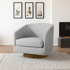 Lumibee Swivel Accent Chair, Chenille Fabric Swivel Barrel Chair for Living Room, Modern Comfy Upholstered Round Armchair Single Sofa Chair for Bedroom, Club-Cool Gray