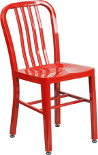 Flash Furniture Gael Indoor/Outdoor Modern Metal Dining Chairs, Commercial-Grade Galvanized Steel Restaurant Chairs, Set of 2, Red