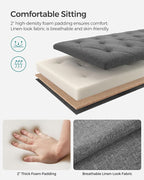 SONGMICS Storage Ottoman Bench, Foot Rest with Legs, 15.7 x 43.3 x 15.7 Inches, End of Bed Bench, Storage Chest, Load up to 660 lb, for Living Room, Bedroom, Entryway, Dark Gray ULSF088G01