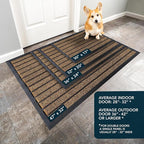 ubdyo 2 Pack Extra Durable Door Mat Outdoor Entrance - Muddy Dirt Trapping Outdoor Mats - Low Pile Front Door Mat Outside Entrance - Anti Slip Indoor Doormat - 30'' x 17'', Bright Brown
