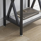 VECELO End Tables, Modern Nightstand with Drawer & Shelf, Night Stand for Bedroom Living Room,Industrial Metal Frame