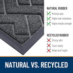 OLANLY Front Door Mat Indoor Outdoor Entrance, Waterproof All-Season, All-Weather Doormat, Sturdy Natural Rubber, Low Profile, Easy Clean Patio Porch Entryway Mat, Herringbone Brick (Grey, 71x47)