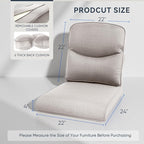 Patio Chair Cushions 6 Packs - Outside High Back Thick Water-Resistant Cushion 22x24 with Zipper Cover for Outdoor Glider Rocking Chairs Loveseat Couch Sofa – Beige/Crescent