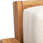 SAFAVIEH CPT1010A Couture Curacao Brazilian Teak Outdoor 3-Seat Patio Sofa, Natural/White