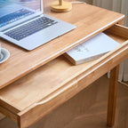 40"x24" Solid Wood Desk with Drawers,Wood Writing Desk for Small Spaces, Home Office Desks for Work, Gaming Study PC Desk for Bedroom, Student Computer Desks(Natural Wood Color, 40 inch)