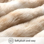 MIULEE Faux Fur Pillow Covers Thick Soft Plush Lumbar Throw Pillows Luxury Home Decor for Couch Bed Bedroom Living Room Sofa,12x20 Inch Pack of 2 White-Beige