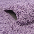 Unique Loom Solid Shag Collection Area Rug (3' 3" Round, Lilac)